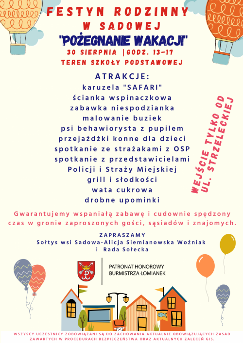 Plakat piknik w Sadowej