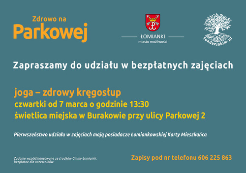 Zdrowo na Parkowej - joga zdrowy kręgosłup - 6 październik