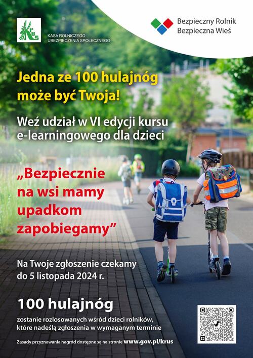 Bezpiecznie na wsi mamy - upadkom zapobiegamy - plakat